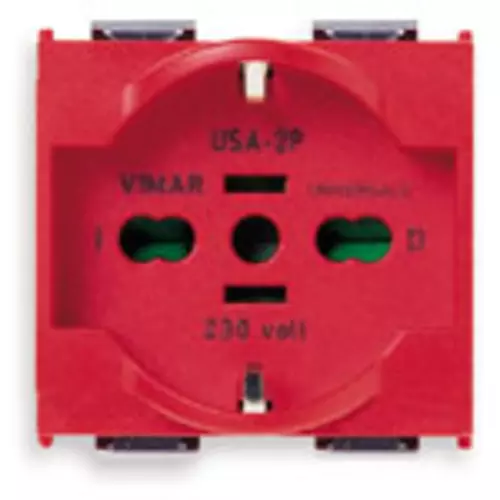2P+E 16A universal outlet red - 08410.R