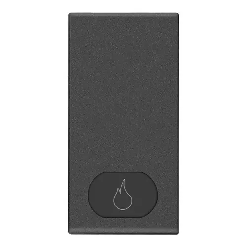 Button 1M flame symbol carbon matt - 09021.H.CM