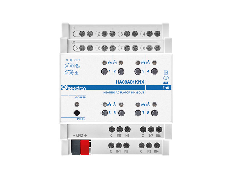 DIN Heating Actuator 8 In / 8 Out