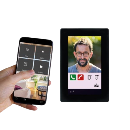 KNX capacitive touch panel 4.3″ IP connectivity + door phone